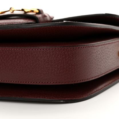 Gucci Monogram Textured Dollar Calfskin Horsebit 1955 Shoulder Bag Sahara Rubino Chardonnay 10 of 10