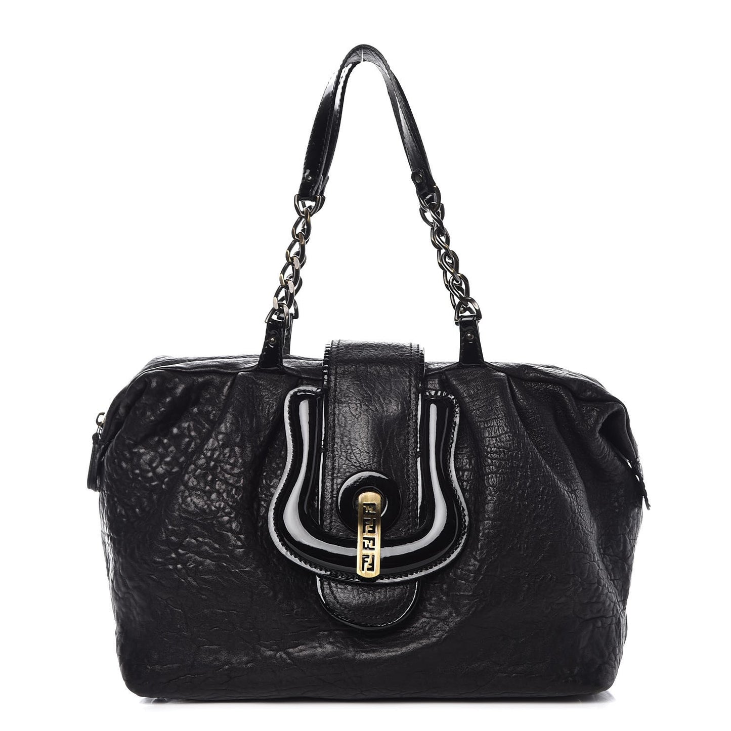 Nappa Patent B Buckle Tote Black
