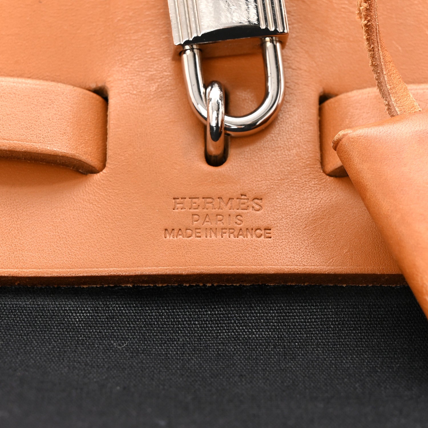 Hermes Toile Vache Calfskin Herbag 30 PM Black Natural 6 of 12