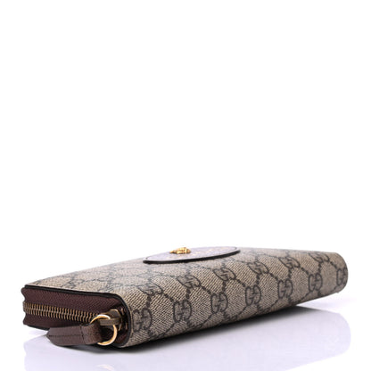 Gucci GG Supreme Monogram Neo Vintage Zip Around Wallet Beige Crop New Acero 3 of 4