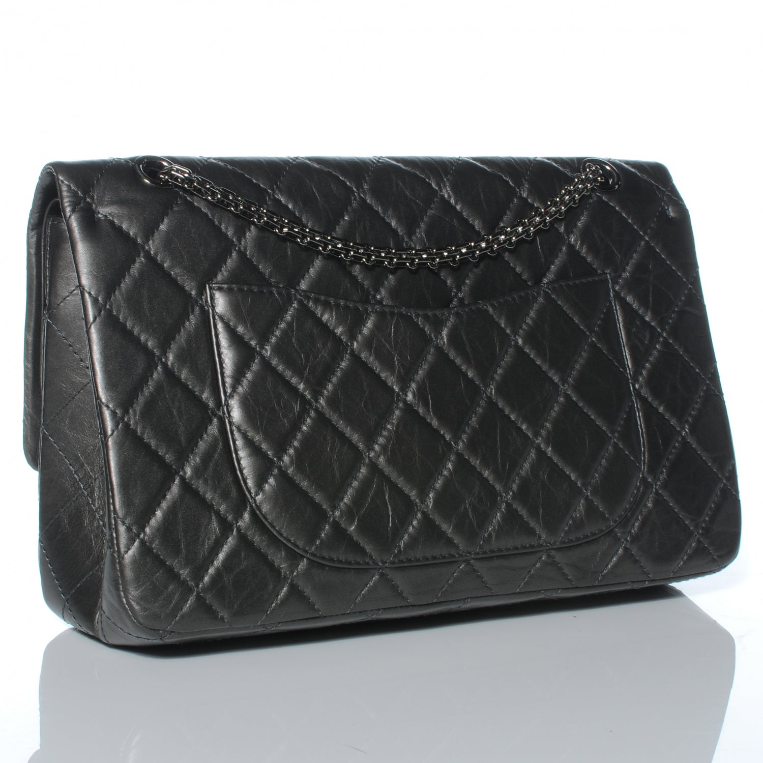 Chanel Aged Calfskin 2.55 Reissue 227 Flap Metallic Black 3 of 8
