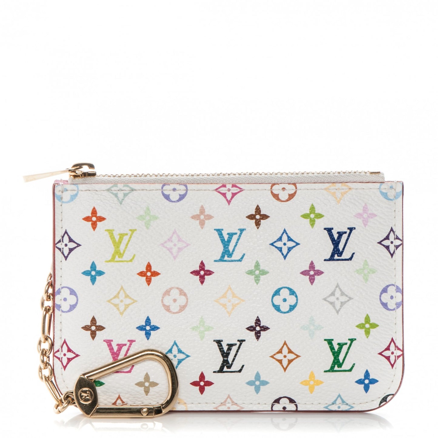Monogram Multicolor Key Pouch White Litchi