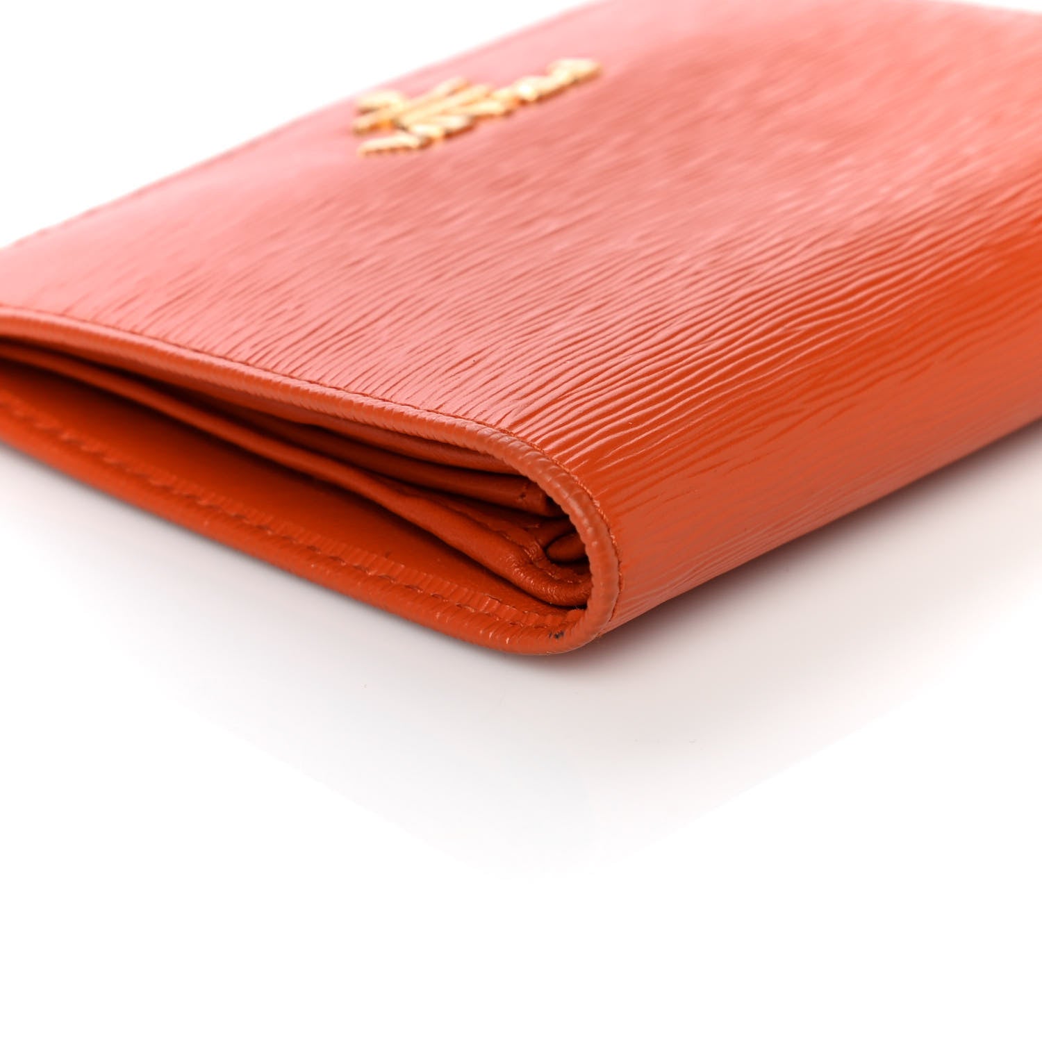 Prada Vitello Move Bi-Fold Wallet Papaya 10 of 11