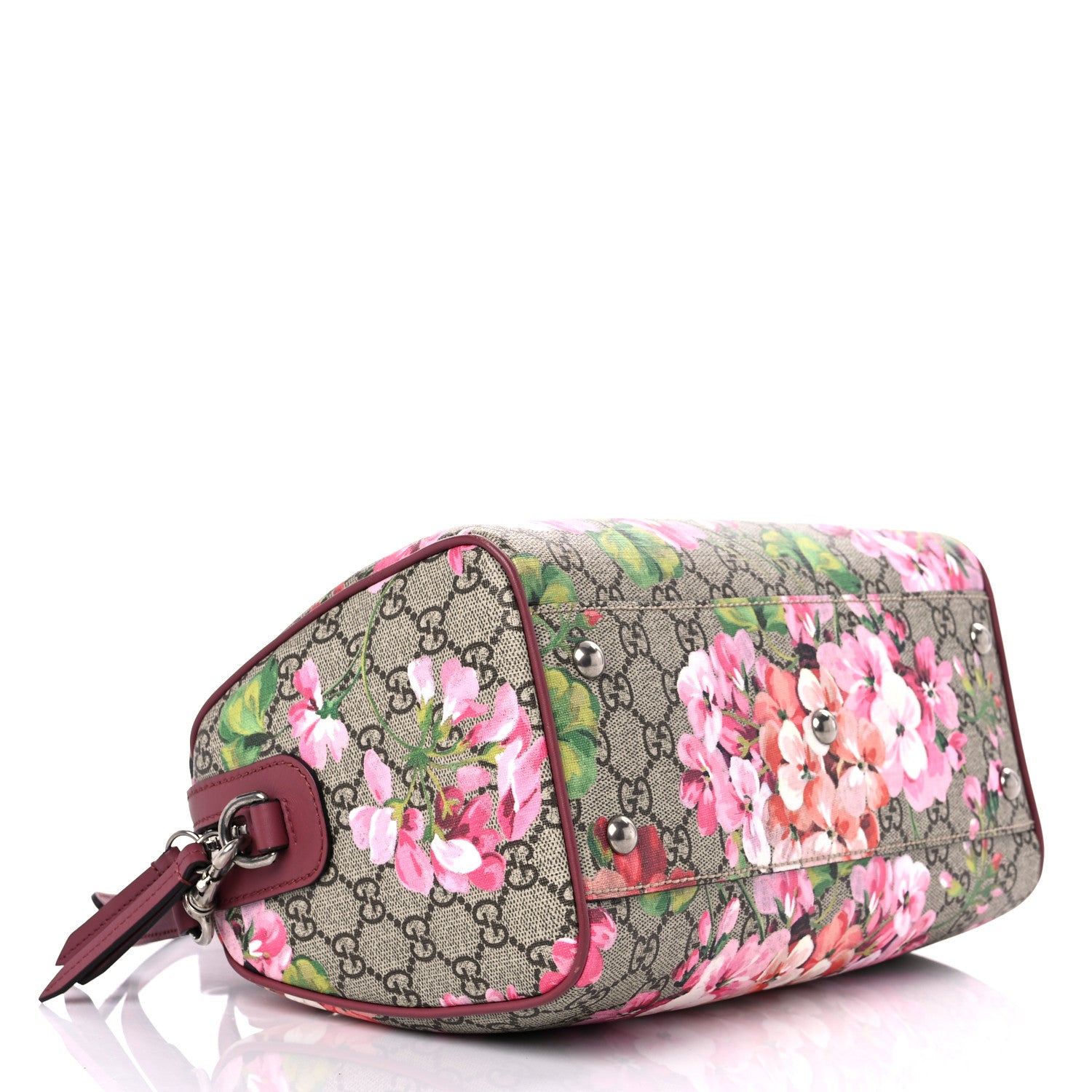 Gucci GG Supreme Monogram Blooms Small Boston Beige Multicolor Dry Rose 4 of 13