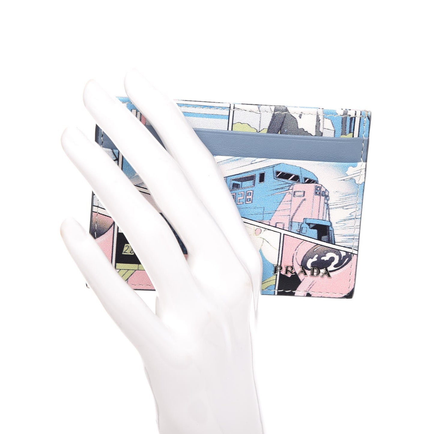 X JAMES JEAN Vitello Comic Print Card Case Lago