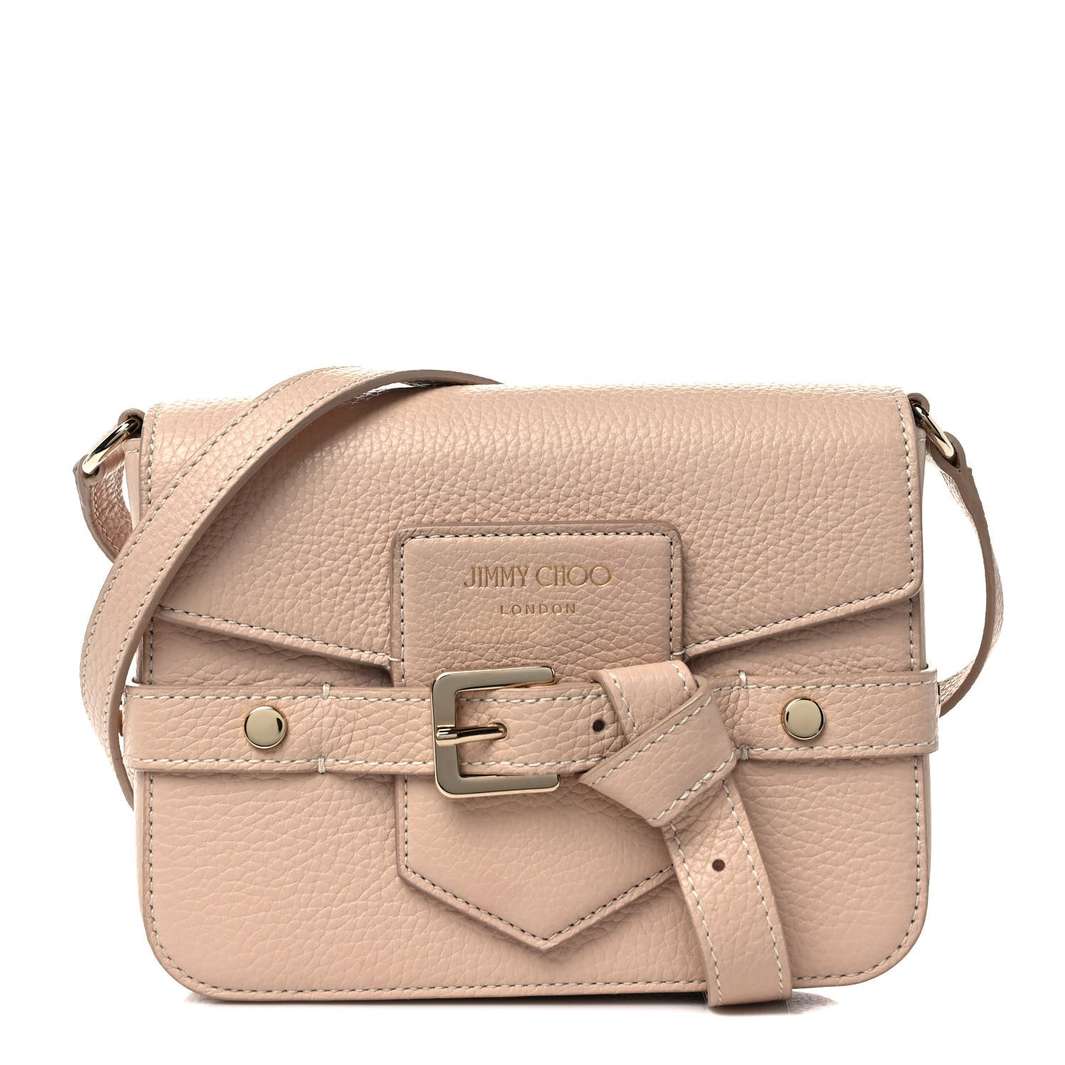 Jimmy Choo Pebbled Calfskin Studded Bag Nude 1 of 8