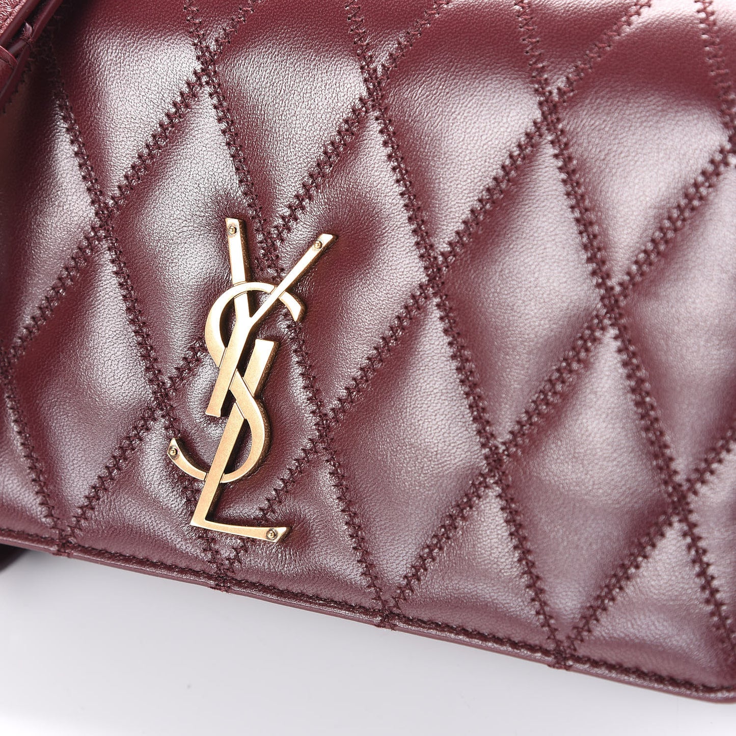 Lambskin Diamond Quilted Angie Chain Bag Burgundy