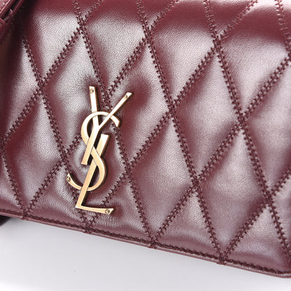 Saint Laurent Lambskin Diamond Quilted Angie Chain Bag Burgundy 13 of 13