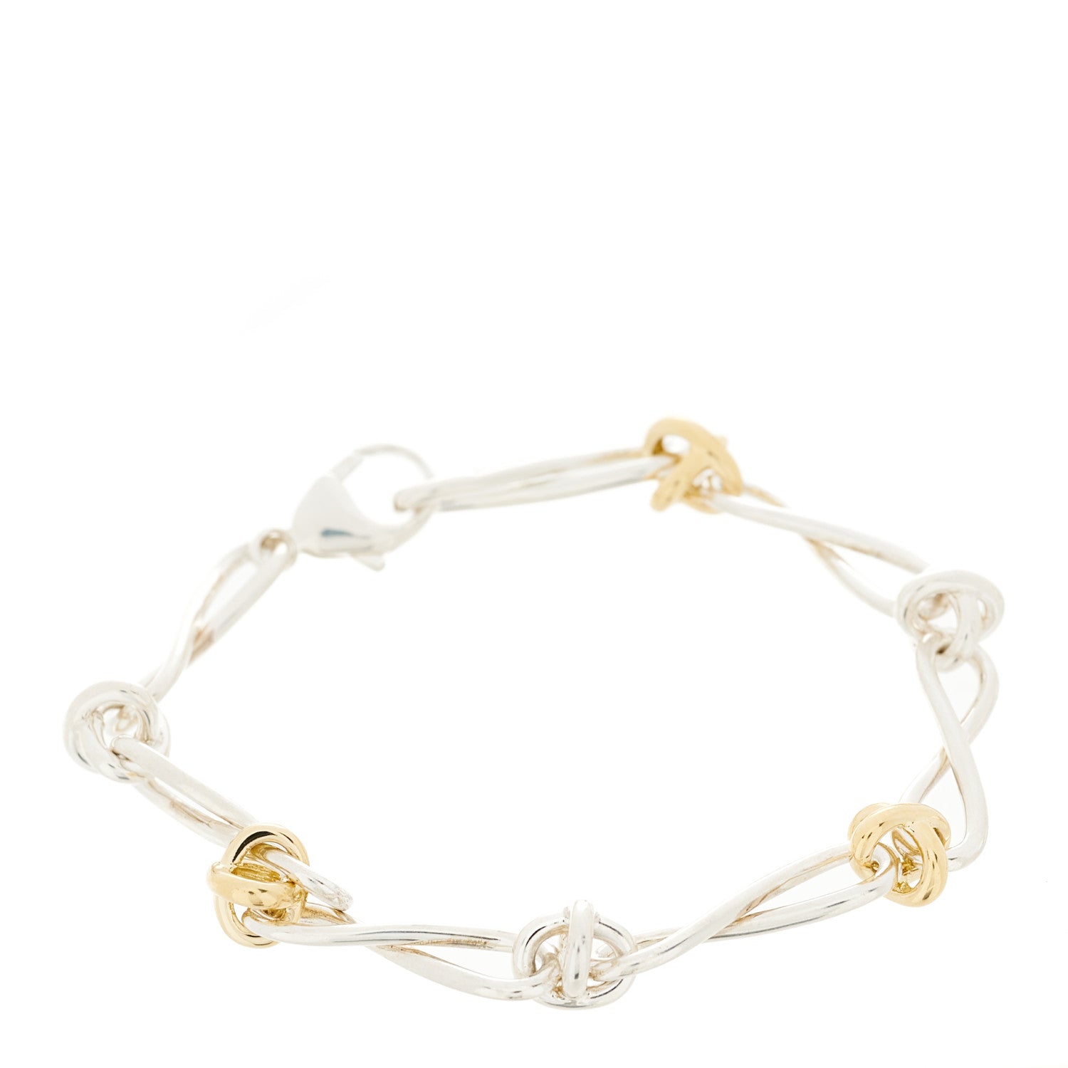 Tiffany Sterling Silver 18K Yellow Gold Paloma Picasso Twirl Link Bracelet 1 of 4