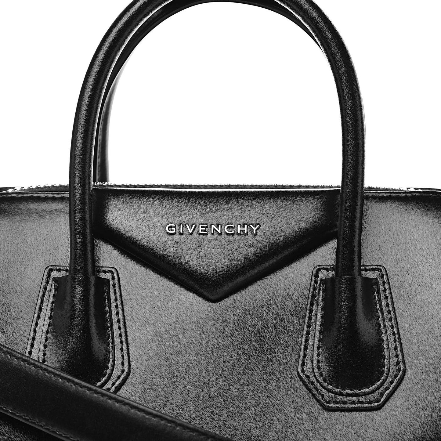 Shiny Lord Calfskin Small Antigona Black