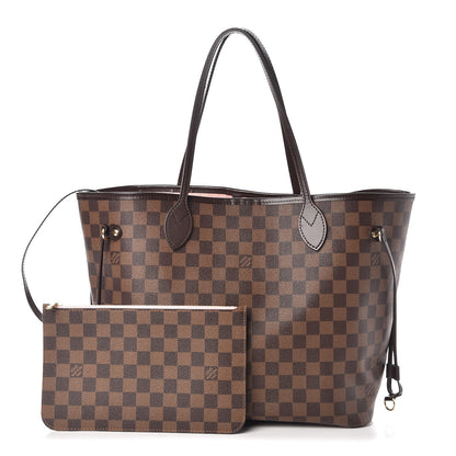 Louis Vuitton Damier Ebene Neo Neverfull MM Rose Ballerine 1 of 10