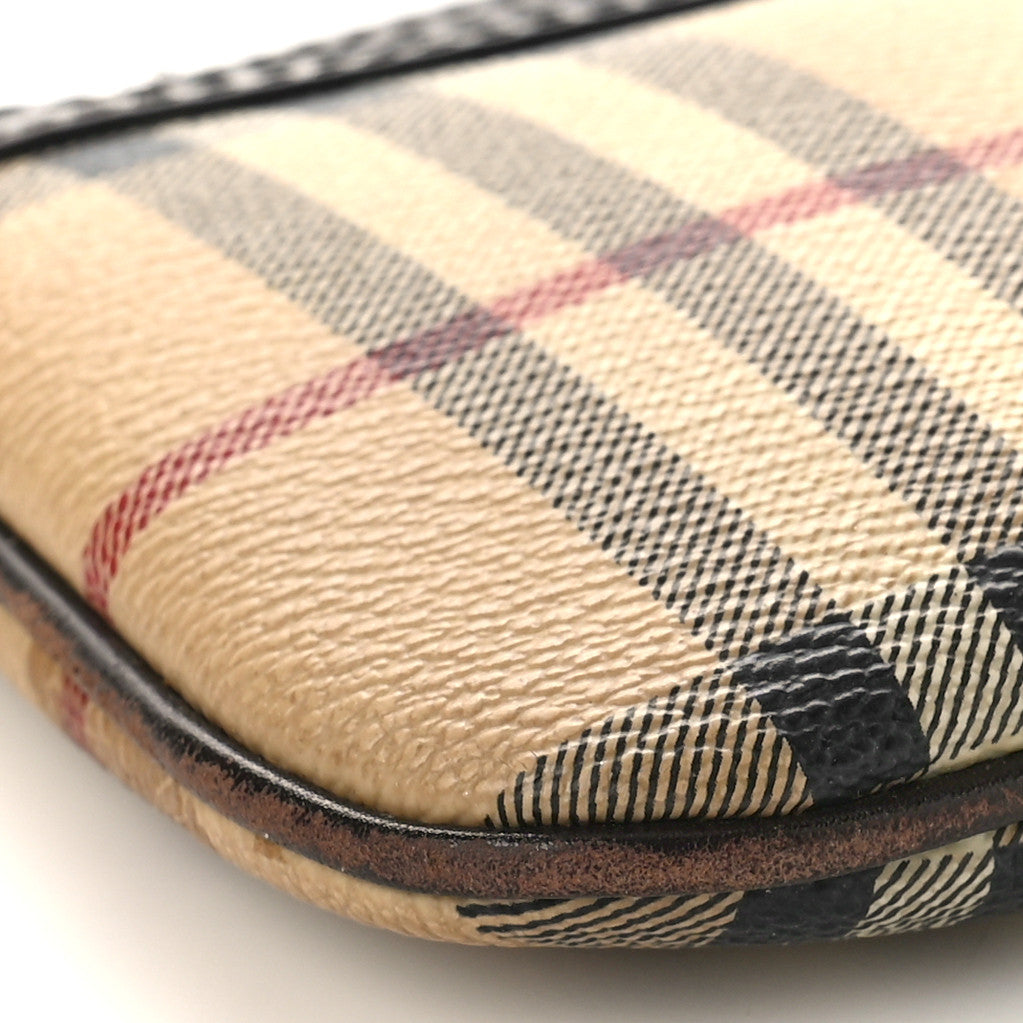 Burberry Haymarket Check Coin Case Wristlet Chocolate 7 of 10