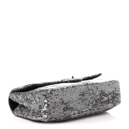 Chanel Sequin Jumbo Single Flap Silver 4 of 11