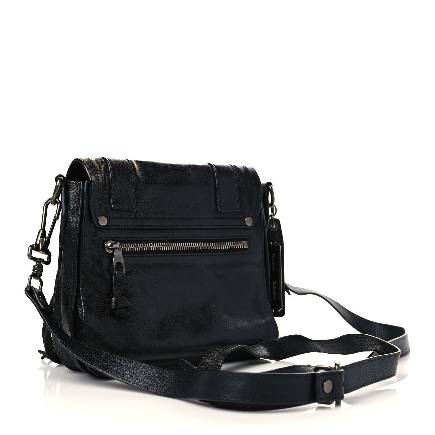 Proenza Schouler Lambskin Fringe PS1 Crossbody Pouch Black 3 of 6