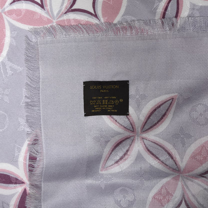 Louis Vuitton Silk Wool Flowergram Monogram Shawl Light Pink 3 of 3
