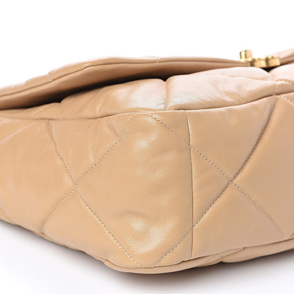 Chanel Lambskin Quilted Maxi 19 Flap Dark Beige 8 of 11