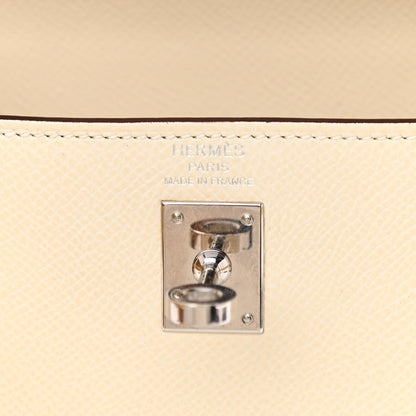 Hermes Epsom Tri-Color Kelly Sellier 25 Nata Jaune Poussin Sesame 6 of 11