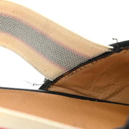 Gucci Goatskin Stripe Mens Horsebit Slingback Slippers 8 Black 8 of 10