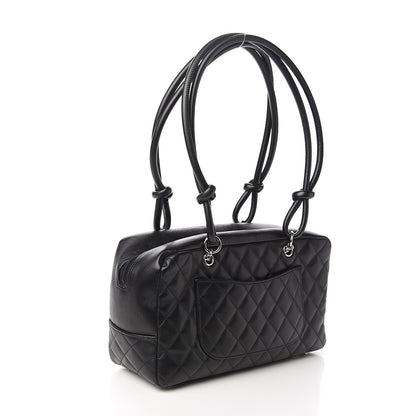 Chanel Calfskin Quilted Large Cambon Bowler Black White 2 of 10