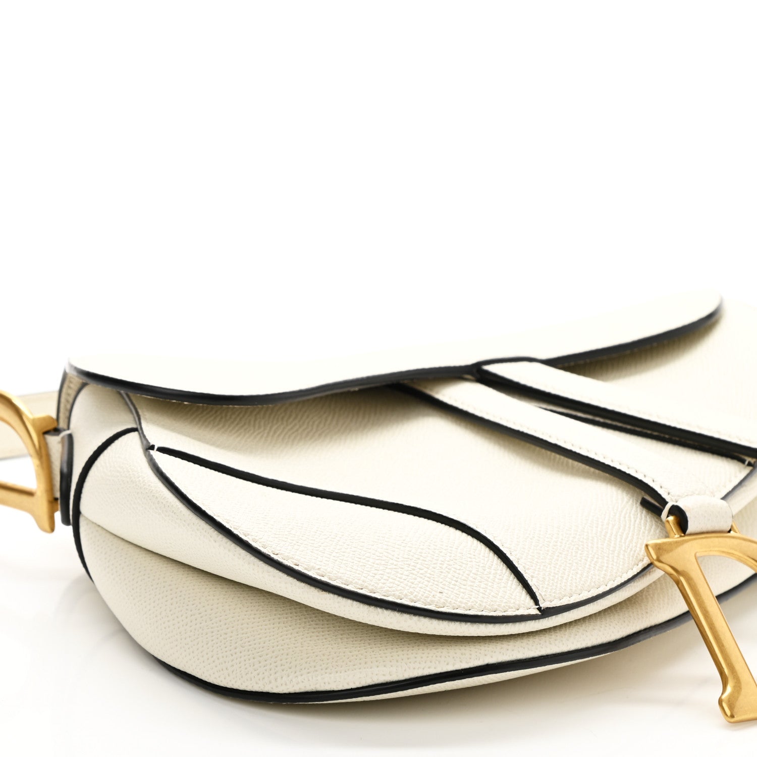 Christian Dior Grained Calfskin Saddle Bag White 8 of 10