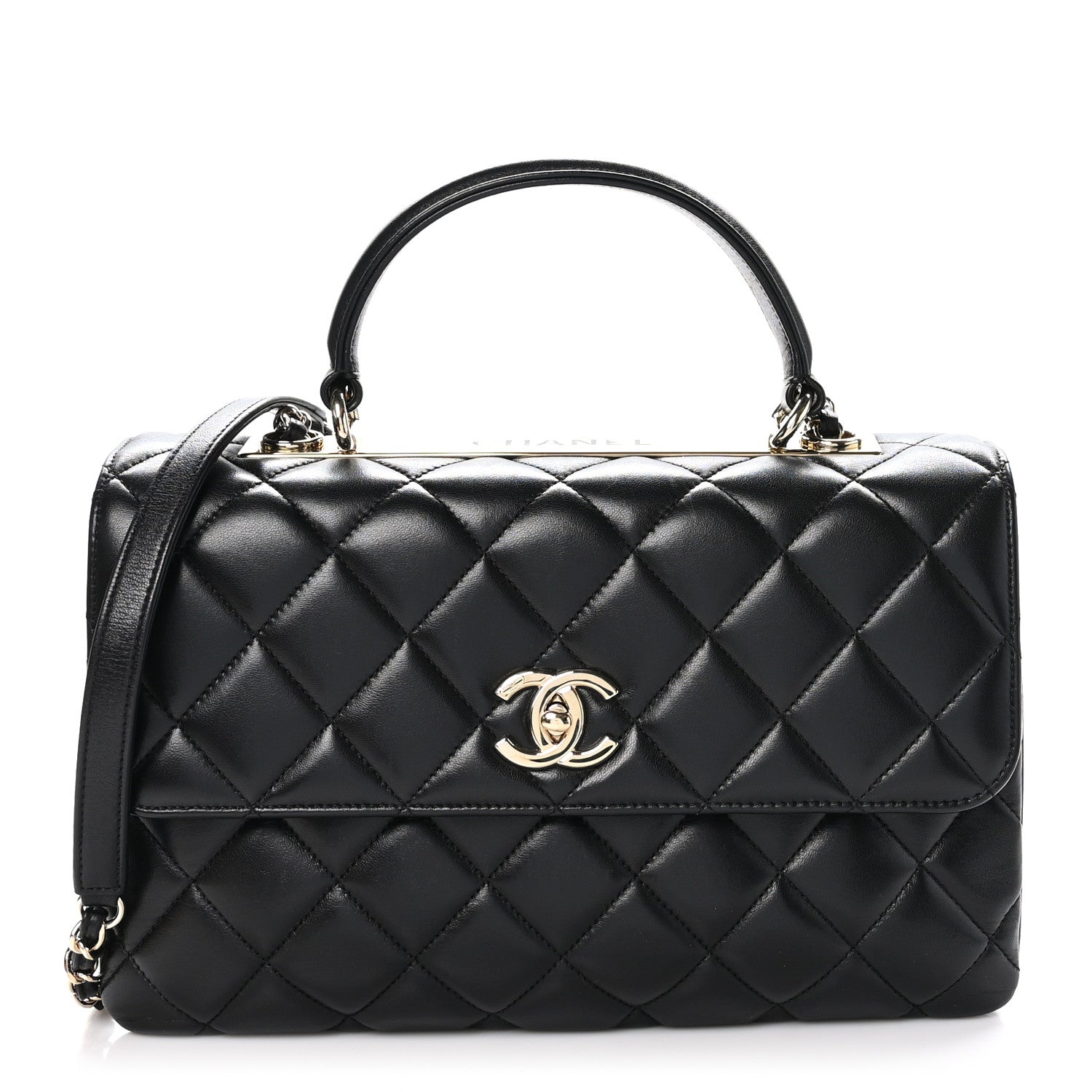 Chanel Lambskin Quilted Medium Trendy CC Flap Dual Handle Bag Black 1 of 12