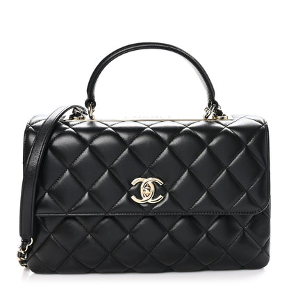 Chanel Lambskin Quilted Medium Trendy CC Flap Dual Handle Bag Black 1 of 12