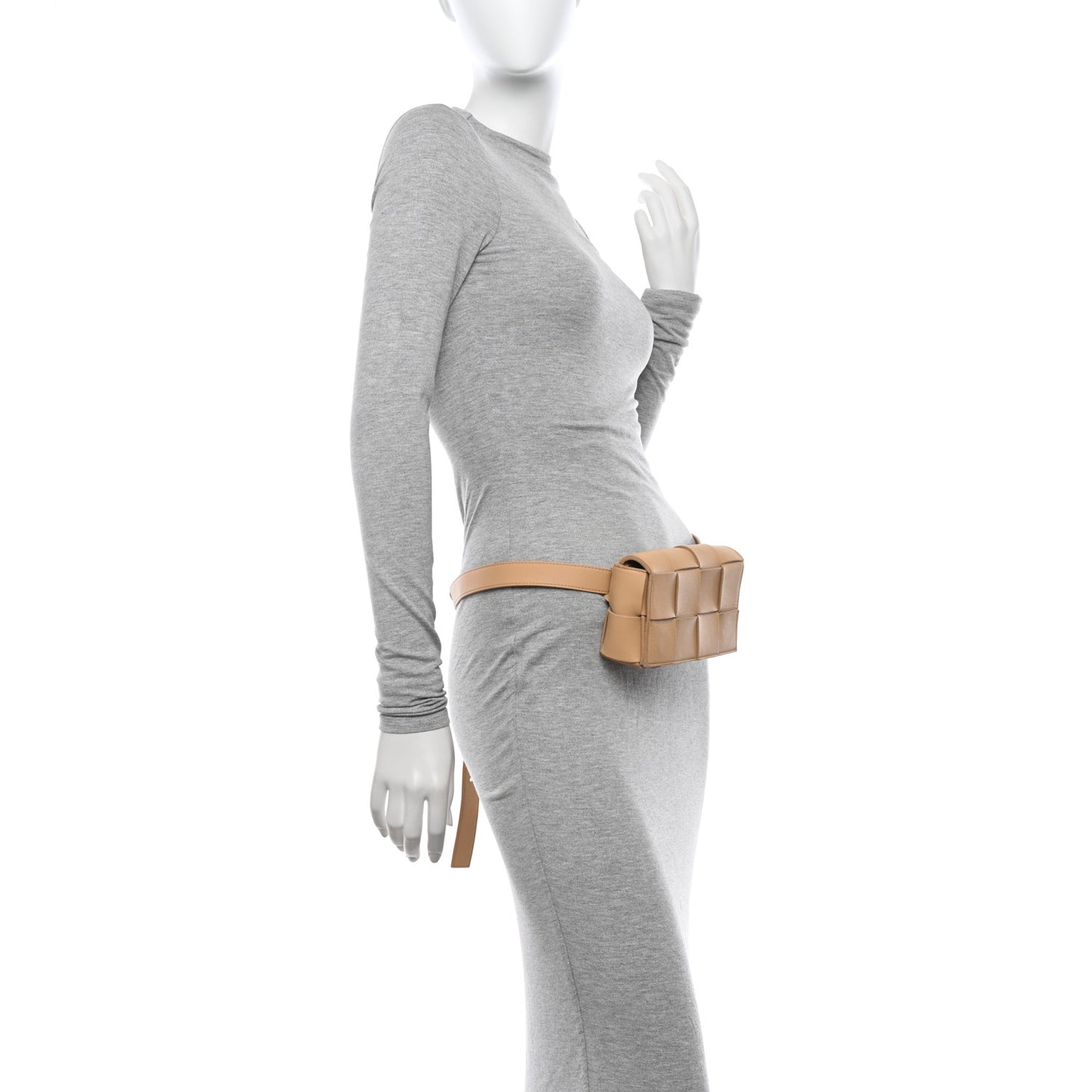 Nappa Maxi Intreccio The Belt Cassette Bag Almond