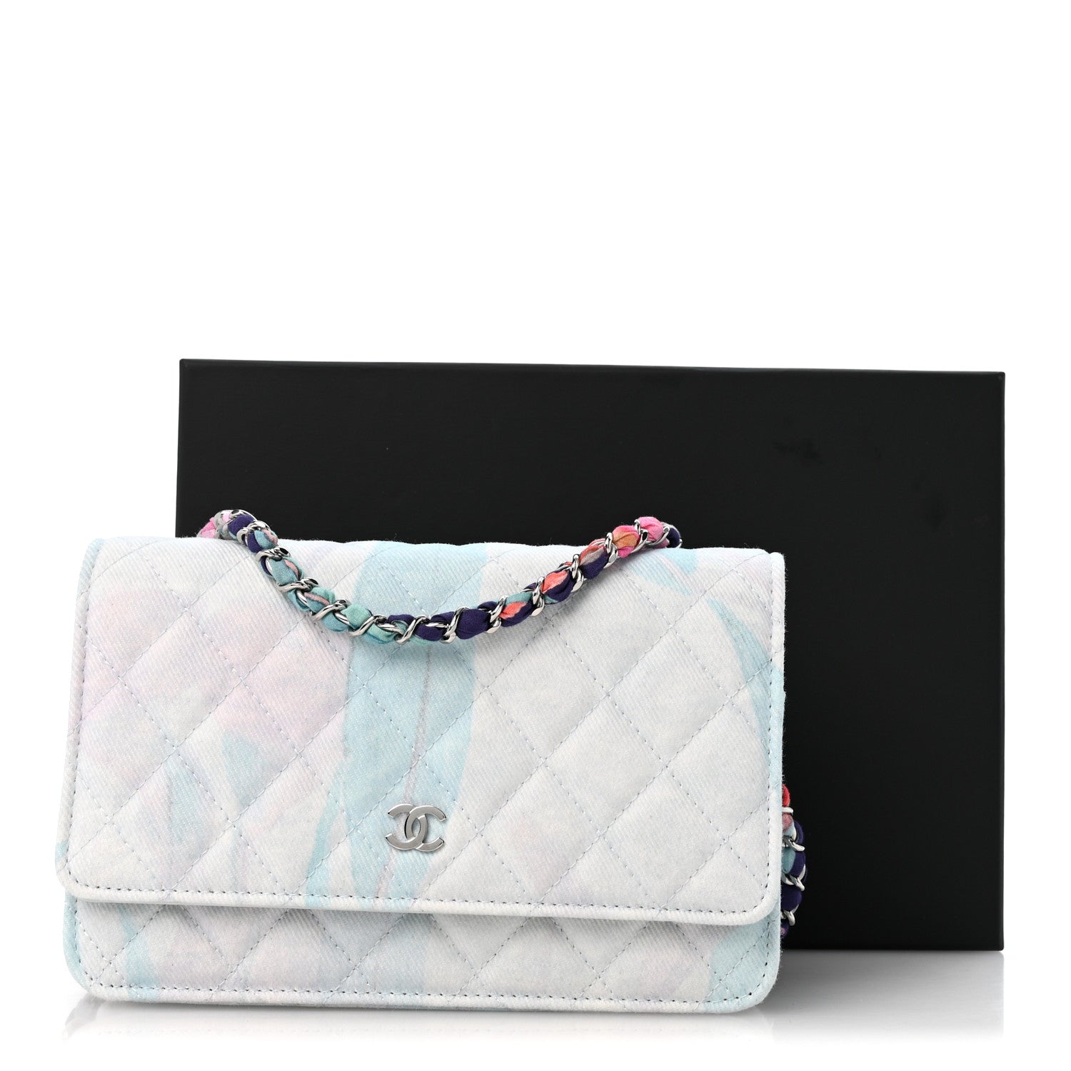 Chanel Canvas Quilted Jungle Jeans Wallet on Chain WOC Multicolor 13 of 13