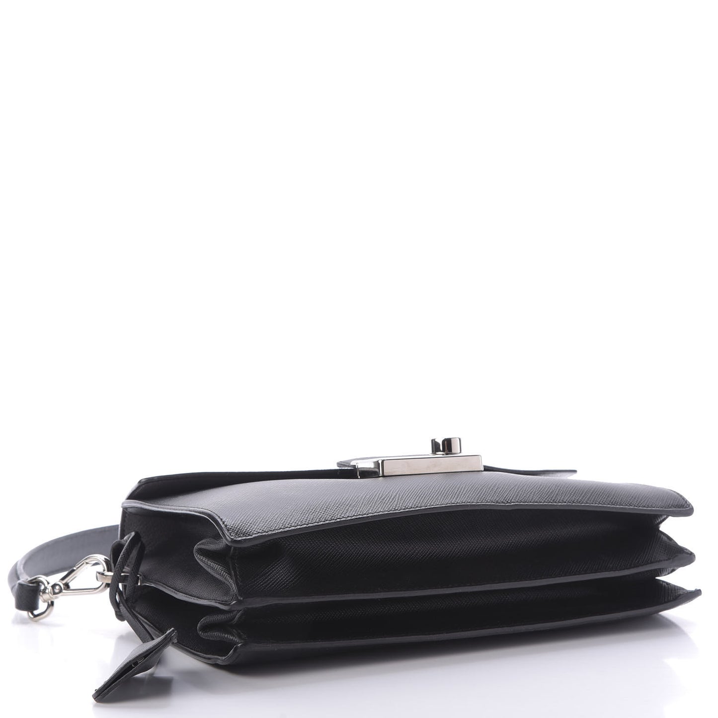 Saffiano Lux Sound Shoulder Bag Black