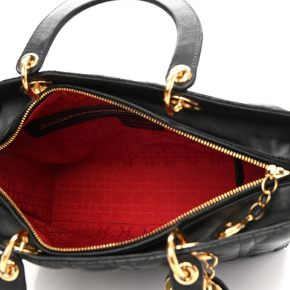 Christian Dior Lambskin Cannage Large Lady Dior Black 8 of 21