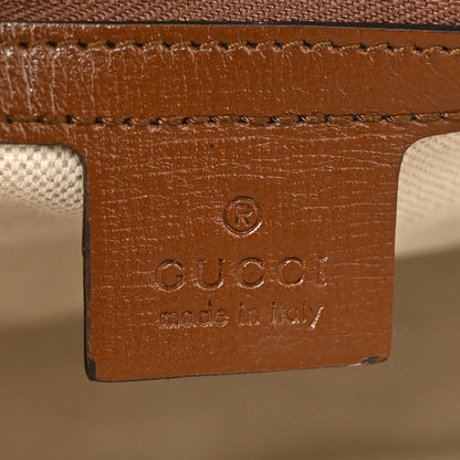 Gucci GG Supreme Monogram Azalea Calfskin Small Horsebit 1955 Top Handle Bag Beige Ebony Brown Sugar 6 of 12