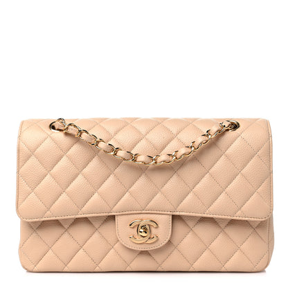 Chanel Caviar Quilted Medium Double Flap Beige 1 of 11