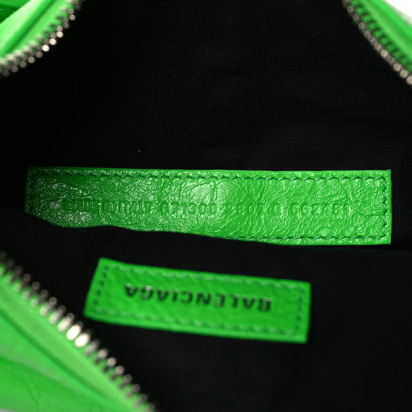 Agneau Arena Crystal Le Cagole Shoulder Bag XS Fluo Green