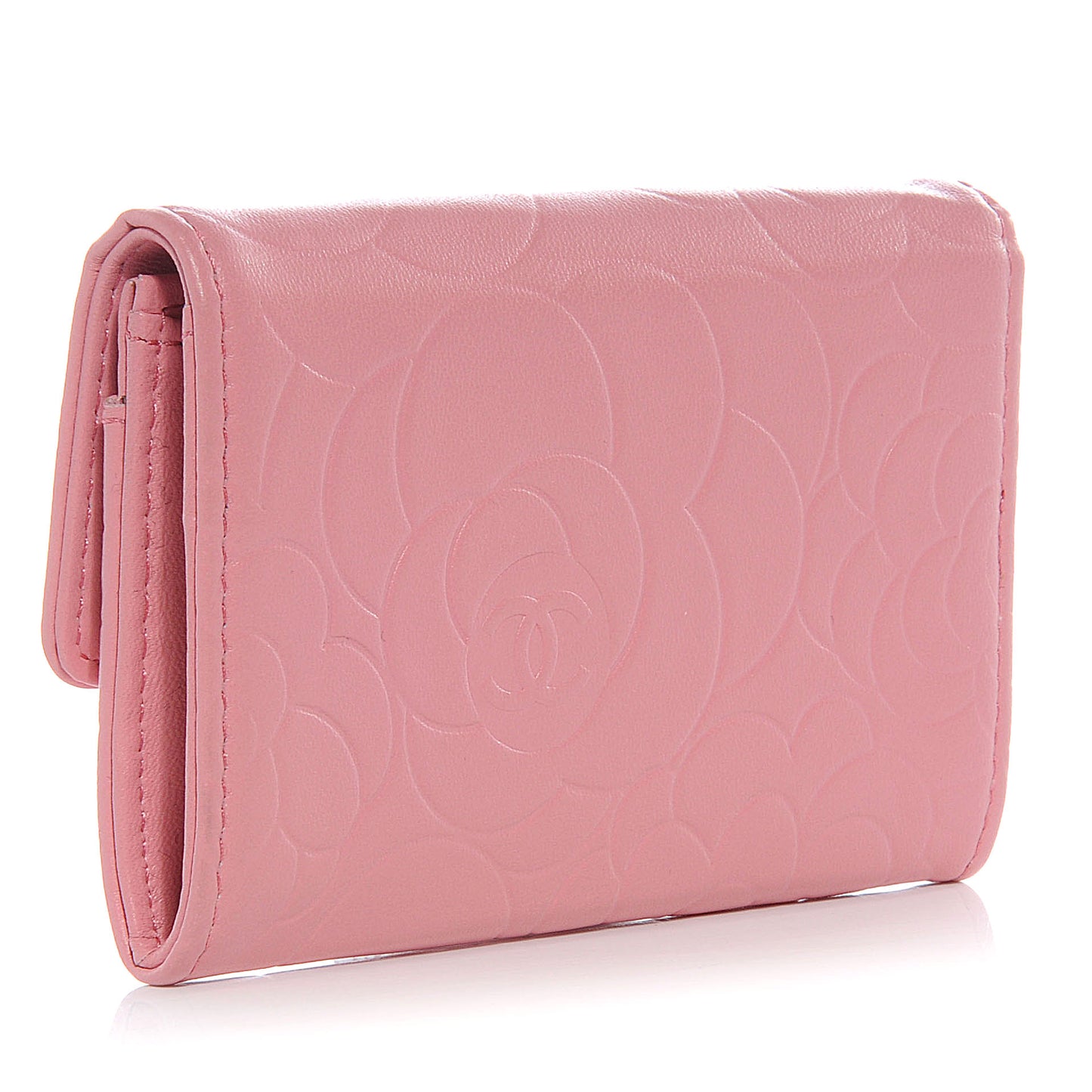 Lambskin Camellia Coin Purse Pink