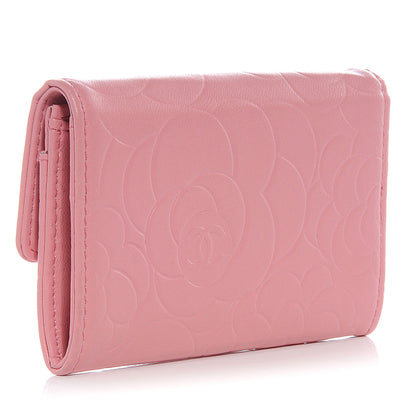 Chanel Lambskin Camellia Coin Purse Pink 3 of 9
