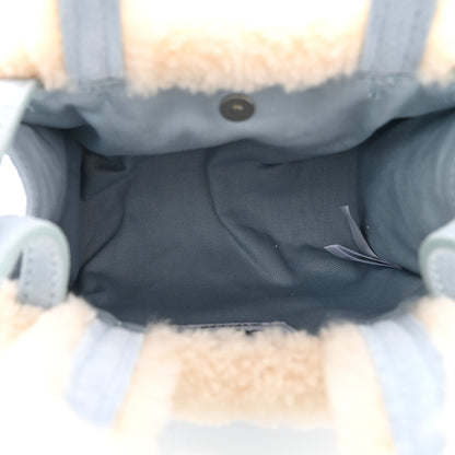 Telfar X UGG Suede Shearling Small Shopping Bag Blue 4 of 9