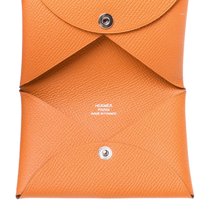 Hermes Epsom Calvi Card Case Abricot 5 of 10