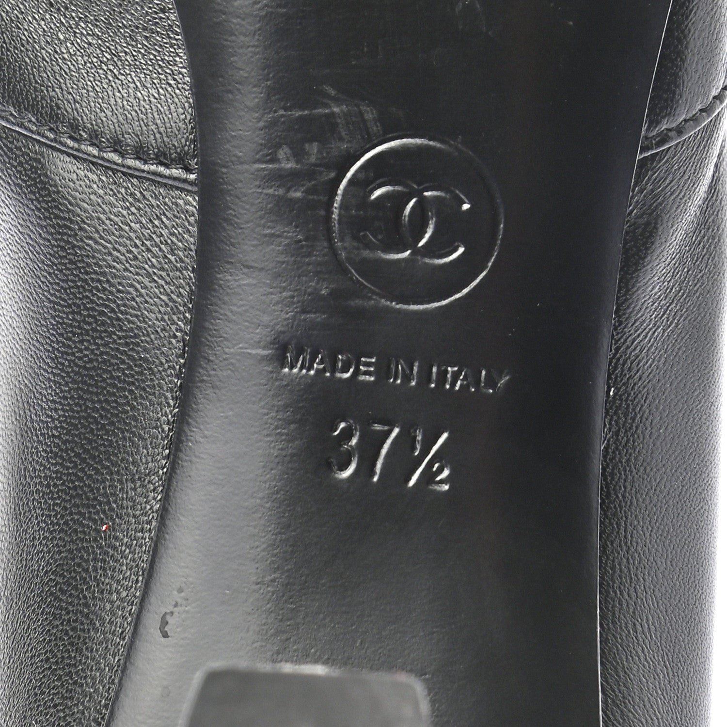 Chanel Lambskin Patent Cap Toe Pearl Camellia CC Short Boot 37.5 Black 6 of 8