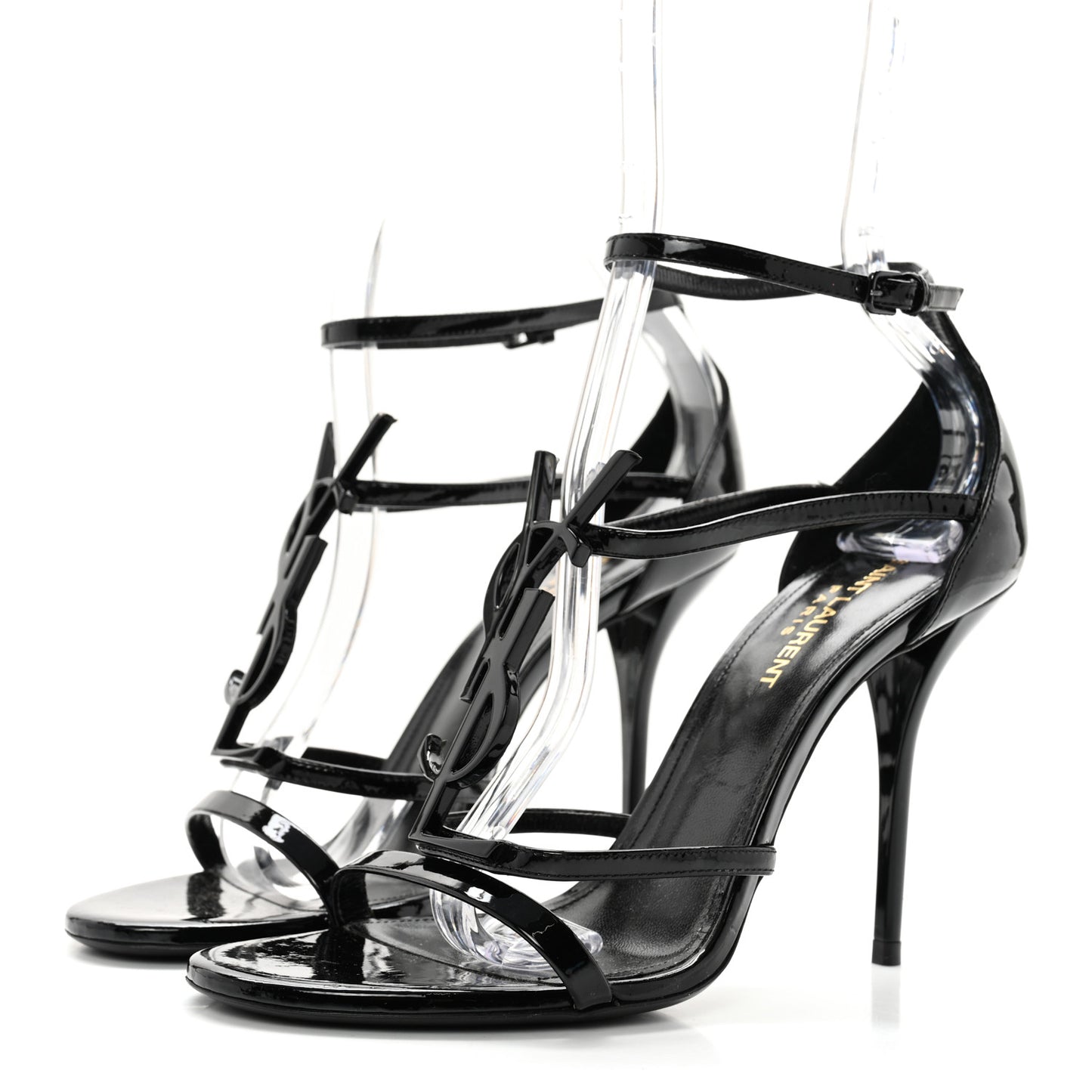 Patent Cassandra Ankle Strap Sandals 37.5 Black