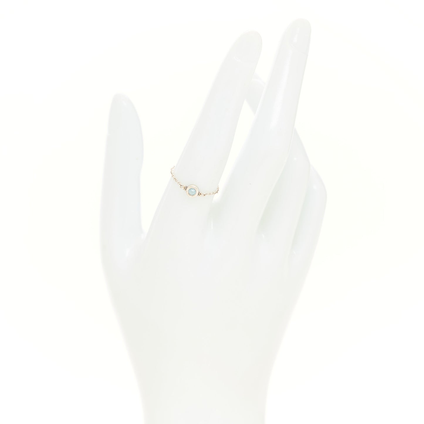 Sterling Silver Aquamarine Elsa Peretti Color By The Yard Ring 54 6.75