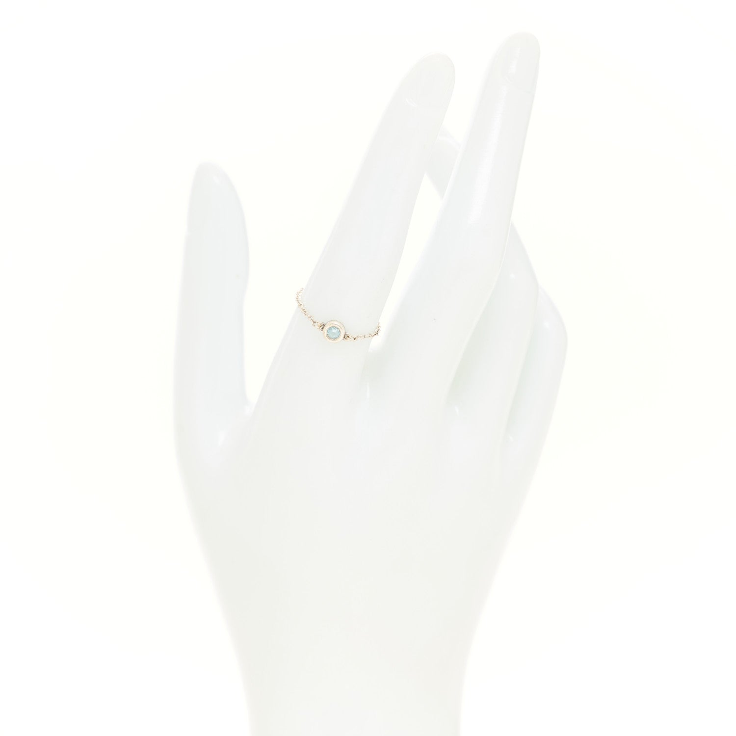 Tiffany Sterling Silver Aquamarine Elsa Peretti Color By The Yard Ring 54 6.75 2 of 7