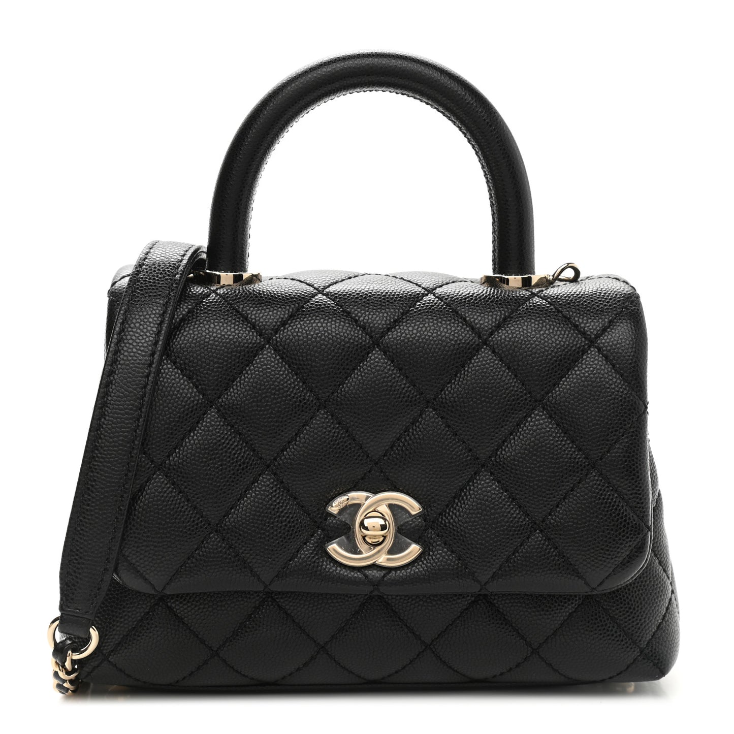 Caviar Quilted Extra Mini Coco Handle Flap Black