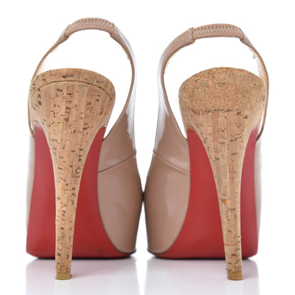 Christian Louboutin Patent Cork So Private 120 Pumps 36 Nude 6 of 8