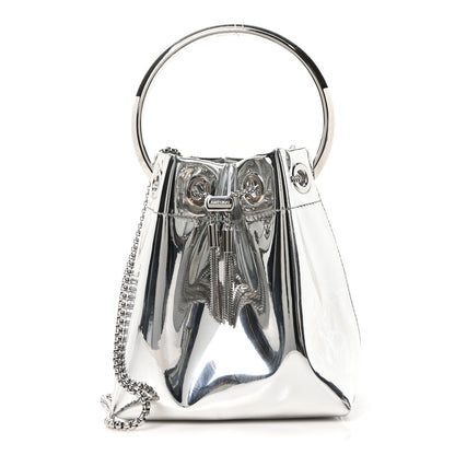 Jimmy Choo Metallic Patent Bon Bon Bag Silver 1 of 9