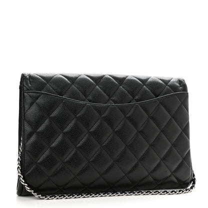 Chanel Caviar Quilted Clutch With Chain Flap Black 3 of 11