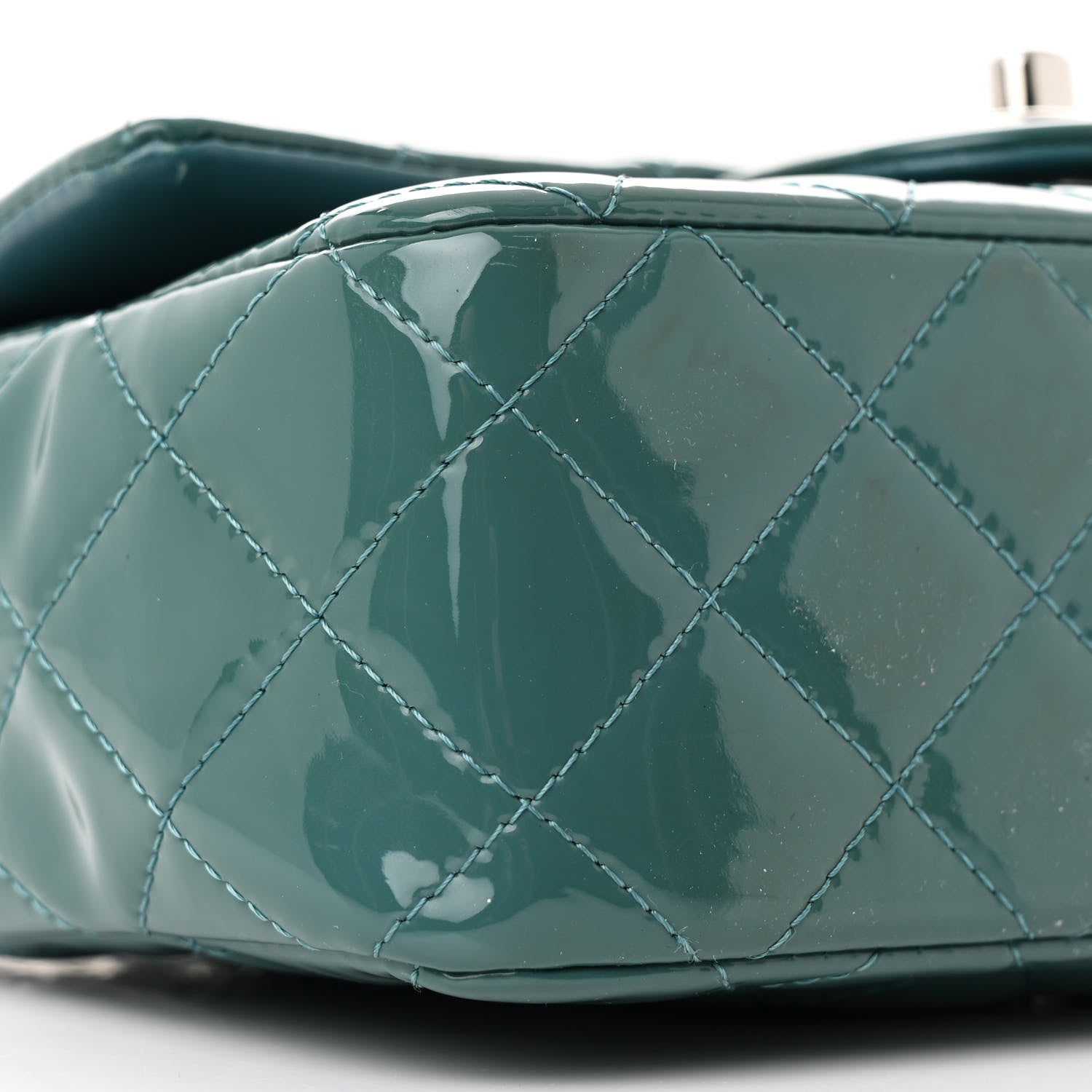 Chanel Patent Quilted Mini Rectangular Flap Turquoise 9 of 12