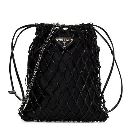 Prada Satin Net Chain Bag Black 1 of 5