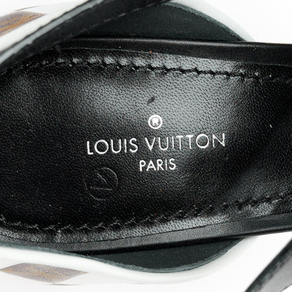 Louis Vuitton Calfskin Monogram Damier Tressage Matchmake Cross Sandals 38 7 of 9