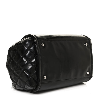 Chanel Vinyl Lipstick Ligne Accordion Tote Black 4 of 14