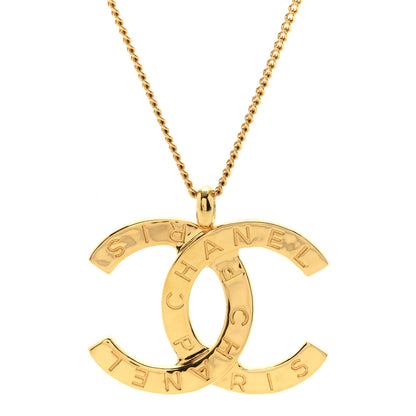 Chanel Metal CC Paris Button Necklace Gold 4 of 7